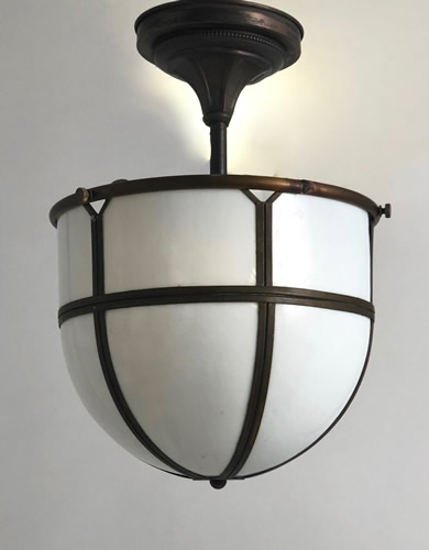 Arts and Crafts Opaline Glass Inverted Domes